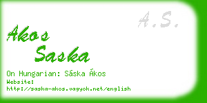 akos saska business card