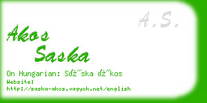 akos saska business card